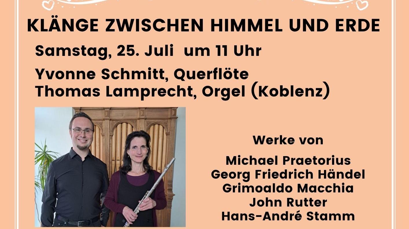 Orgelmatinée mit Yvonne Schmitt (Querflöte) und Thomas Lamprecht (Orgel)